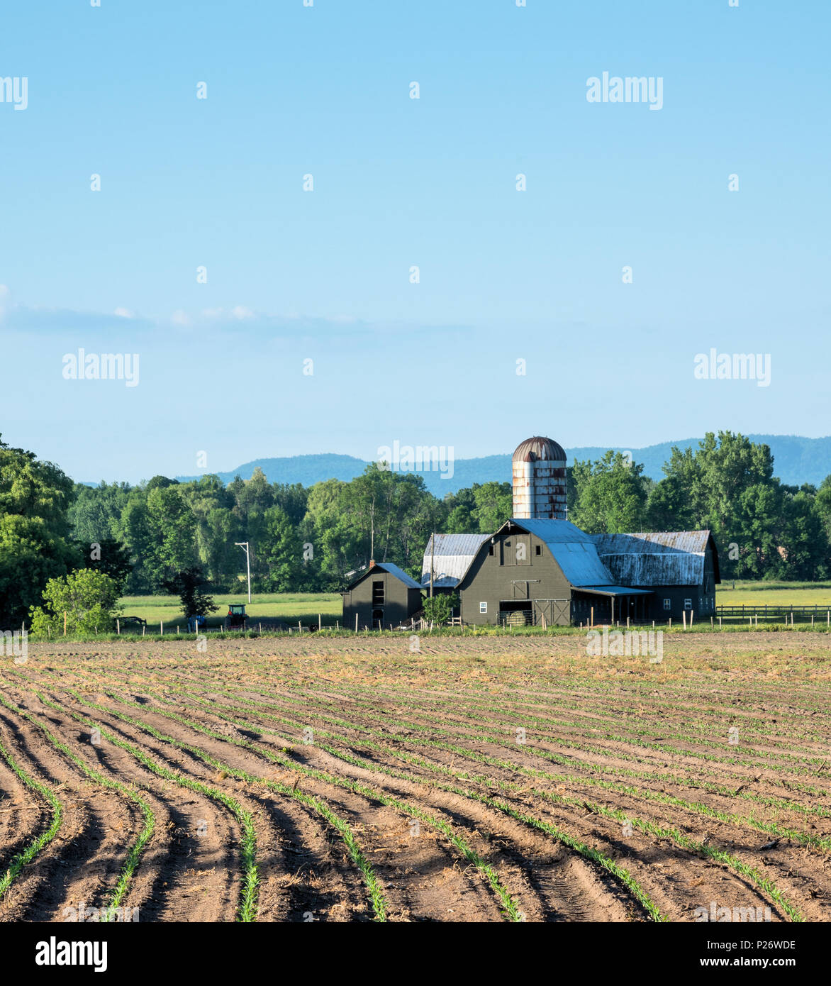 Small farm in the north country of upstate, NY Stock Photo