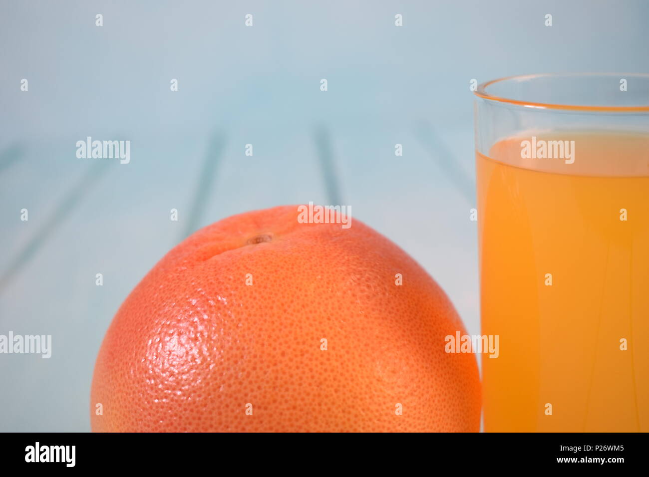 Orange juice and orange fruit Stock Photo