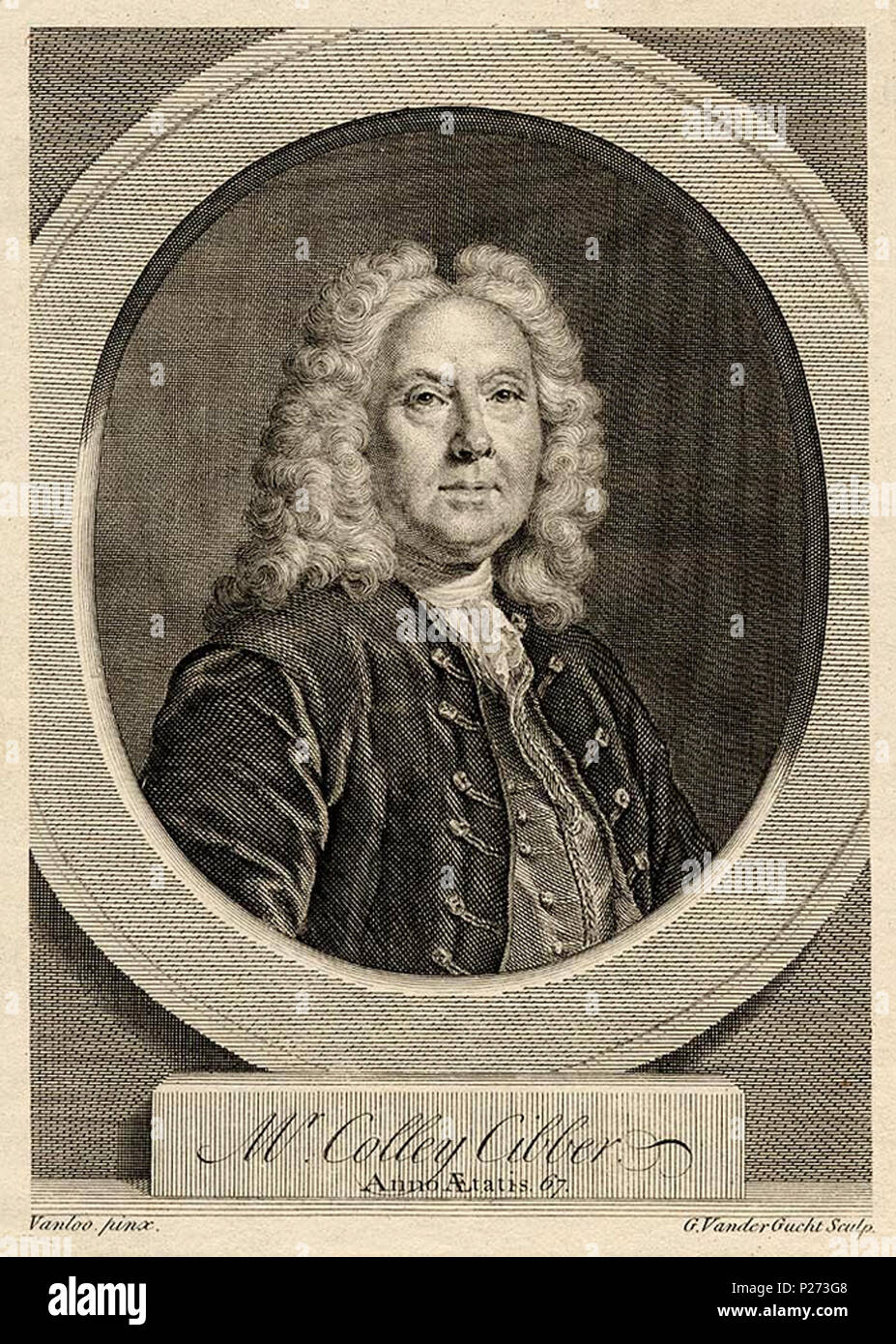 . Colley Cibber by Gerard Van der Gucht, after Jean Baptiste van Loo