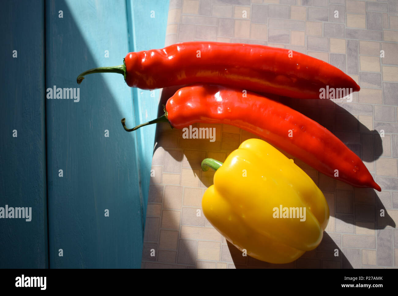 red and yellow pepper Stock Photo Alamy