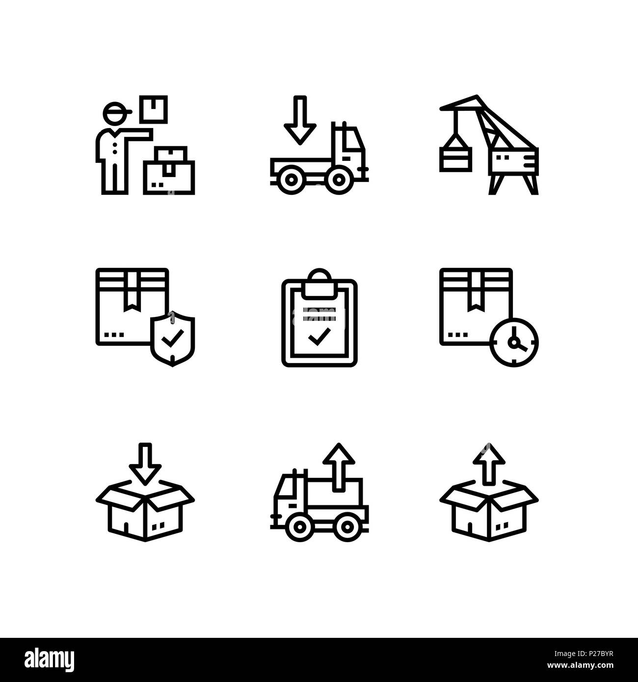 Delivery, shipment, cargo icons for web and mobile design pack 5 Stock Vector