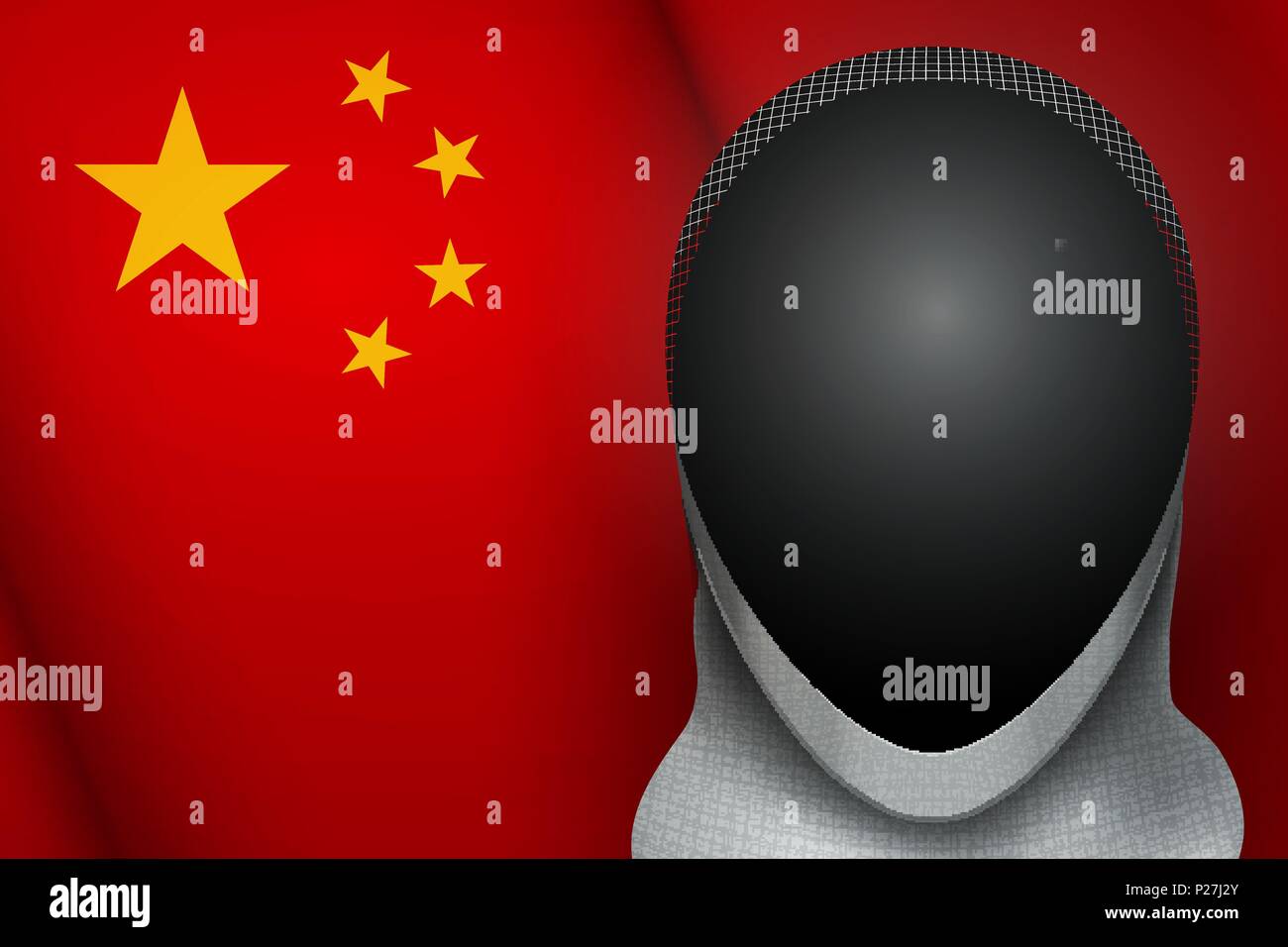 Fencing Helmet and Chinese flag Stock Vector Image & Art Alamy