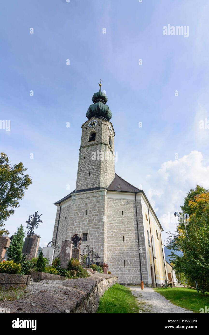 Ruhpolding, church St. Georg, Oberbayern, Chiemgau, Upper Bavaria, Bavaria, Germany Stock Photo