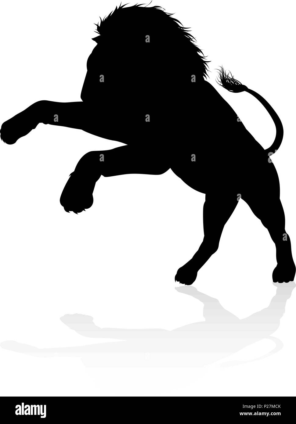 Silhouette Lion Graphic Stock Vector