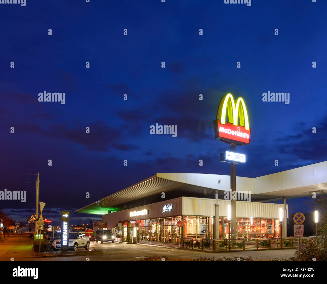 Dresden, Mc Donalds restaurant drive in, Saxony, Germany Stock Photo