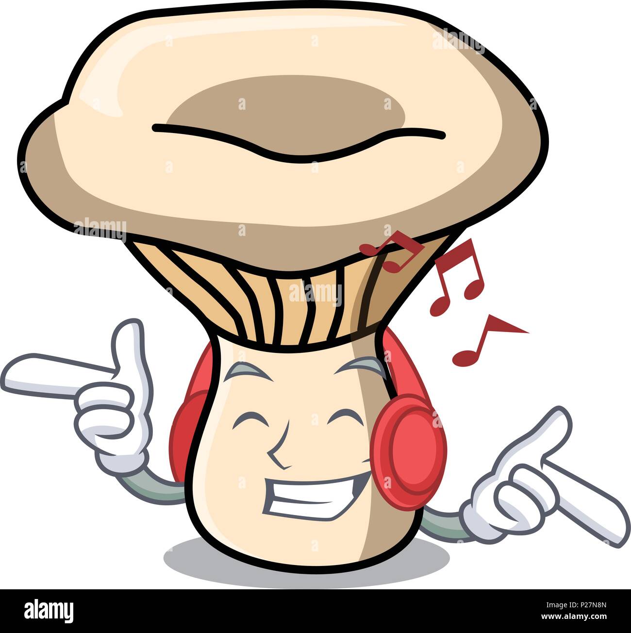 Listening music milk mushroom mascot cartoon Stock Vector Image & Art
