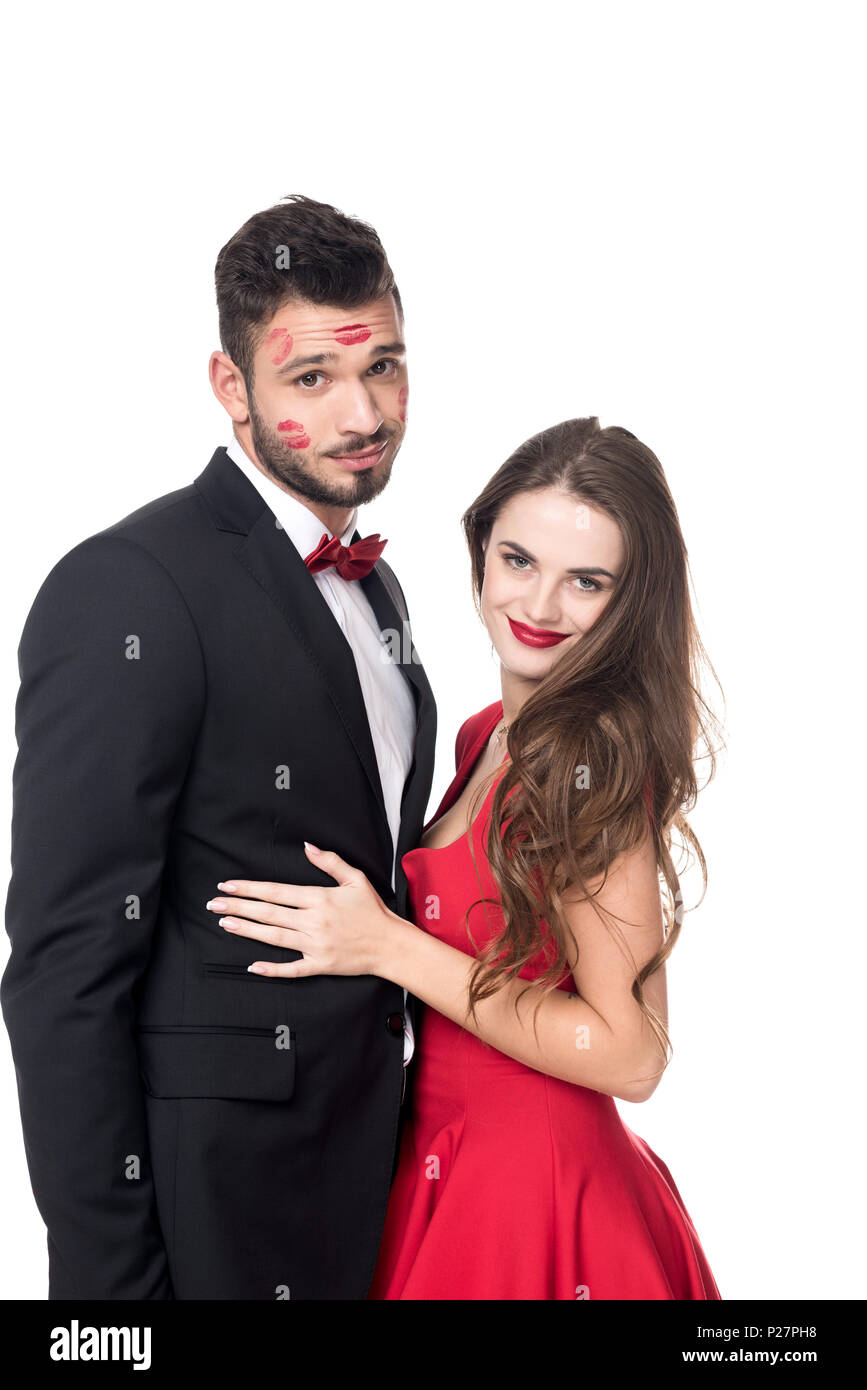 Woman man lipstick kiss hi-res stock photography and images - Alamy
