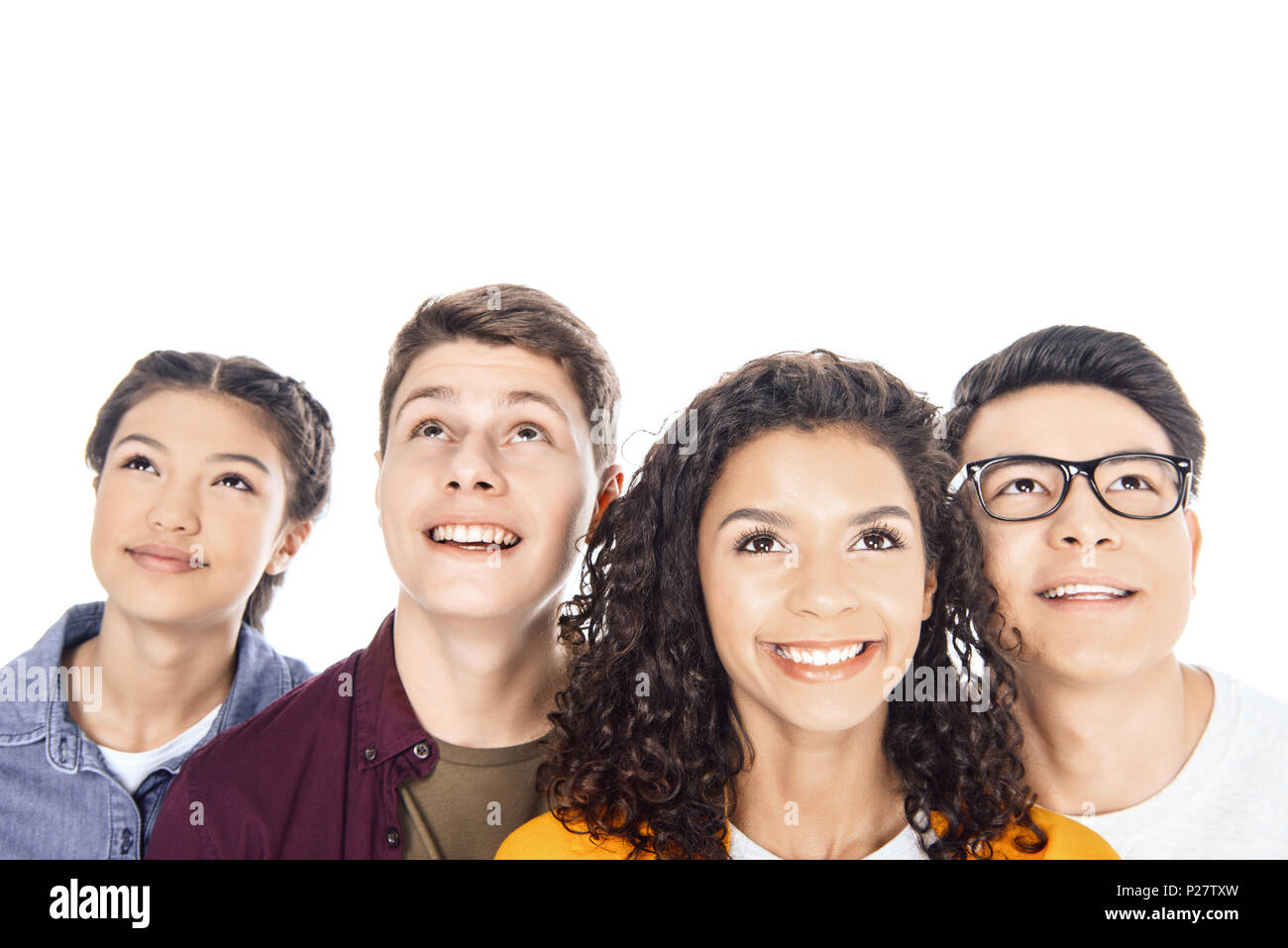 Portrait multicultural smiling teenagers hi-res stock photography and ...