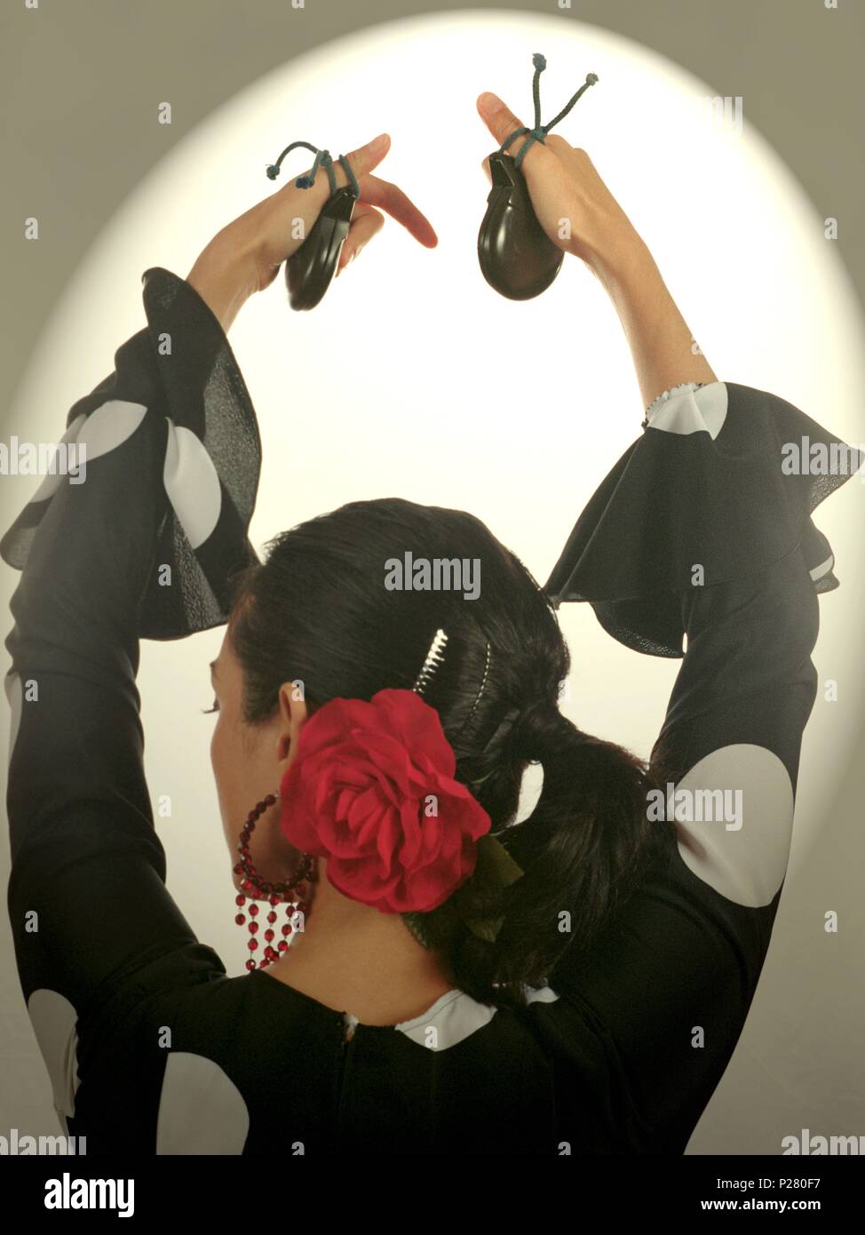 Flamenco dancer with seen from behind Stock Photo Alamy
