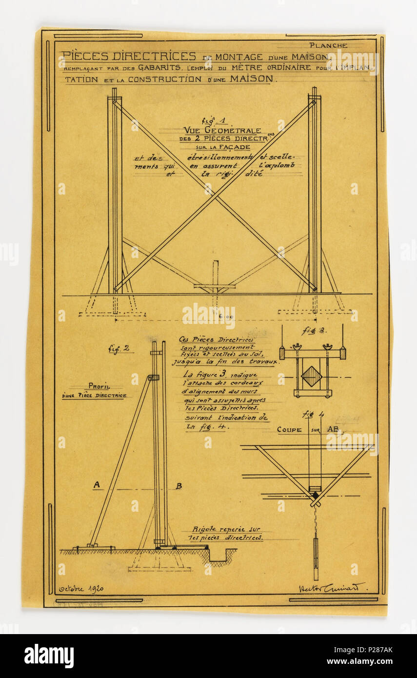 blok Cursus Vrijgekomen English: Drawing, Design for a Mass-Operational House Designed by Hector  Guimard, Construction Directions, October 1920 . English: Design for a  mass-operational house by Guimard. This design shows the construction  directions for