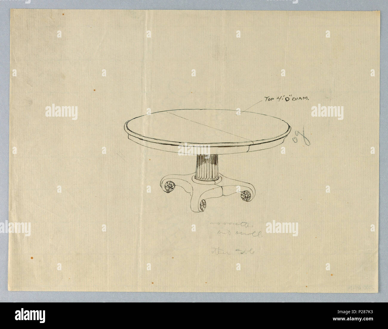 101 Drawing, Design for a Round Table on Scrolling Base, 1900–05 (CH ...