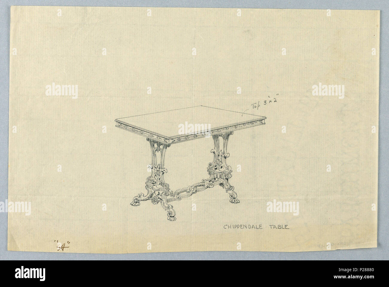 103 Drawing, Design for Small Chippendale Table &quot;A&quot;, 1900–05 (CH 18681693) Stock Photo