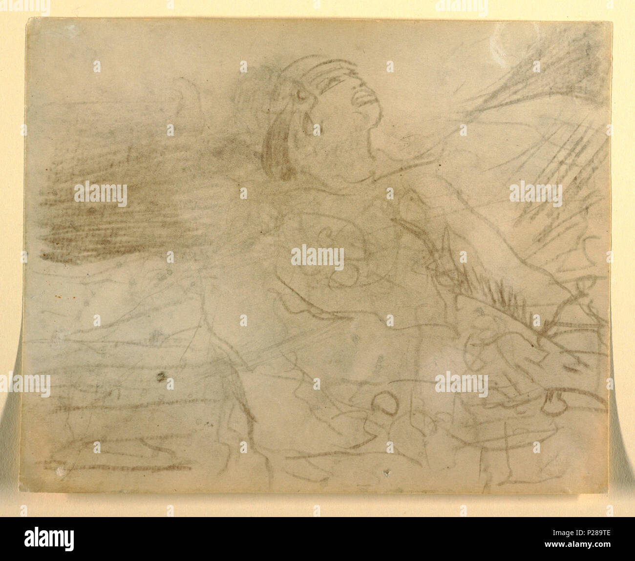 . English: Drawing, Man on a Deck Striking a Ship's Bell, ca. 1895 ...