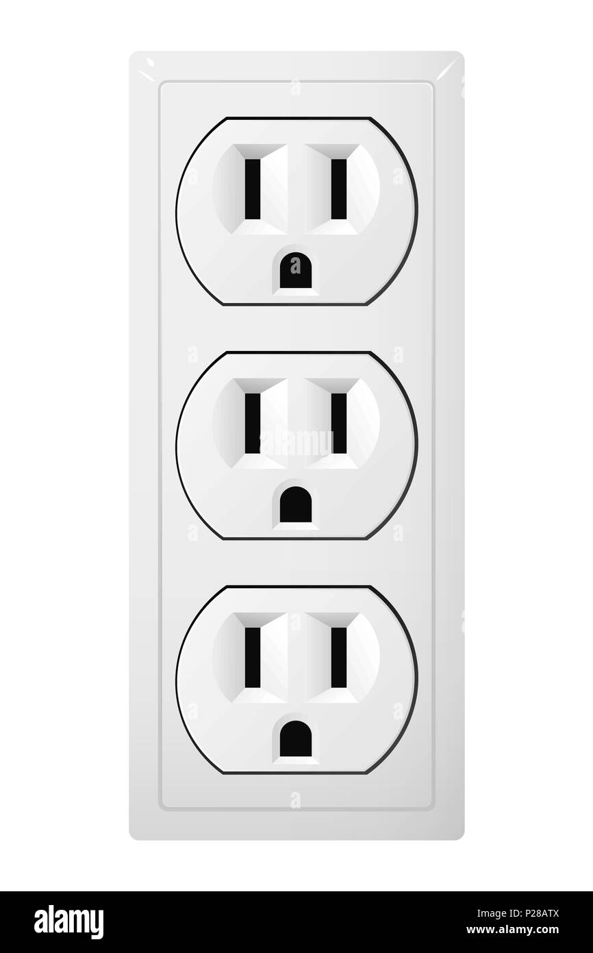 Triple socket Type B. Receptacle from Japan Stock Vector Image & Art