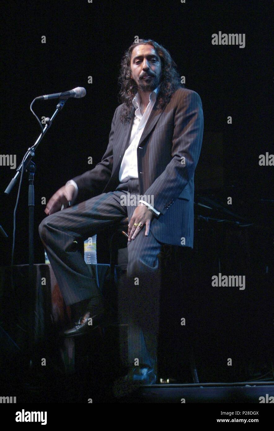The spanish flamenco singer Diego el Cigala during a concert Stock