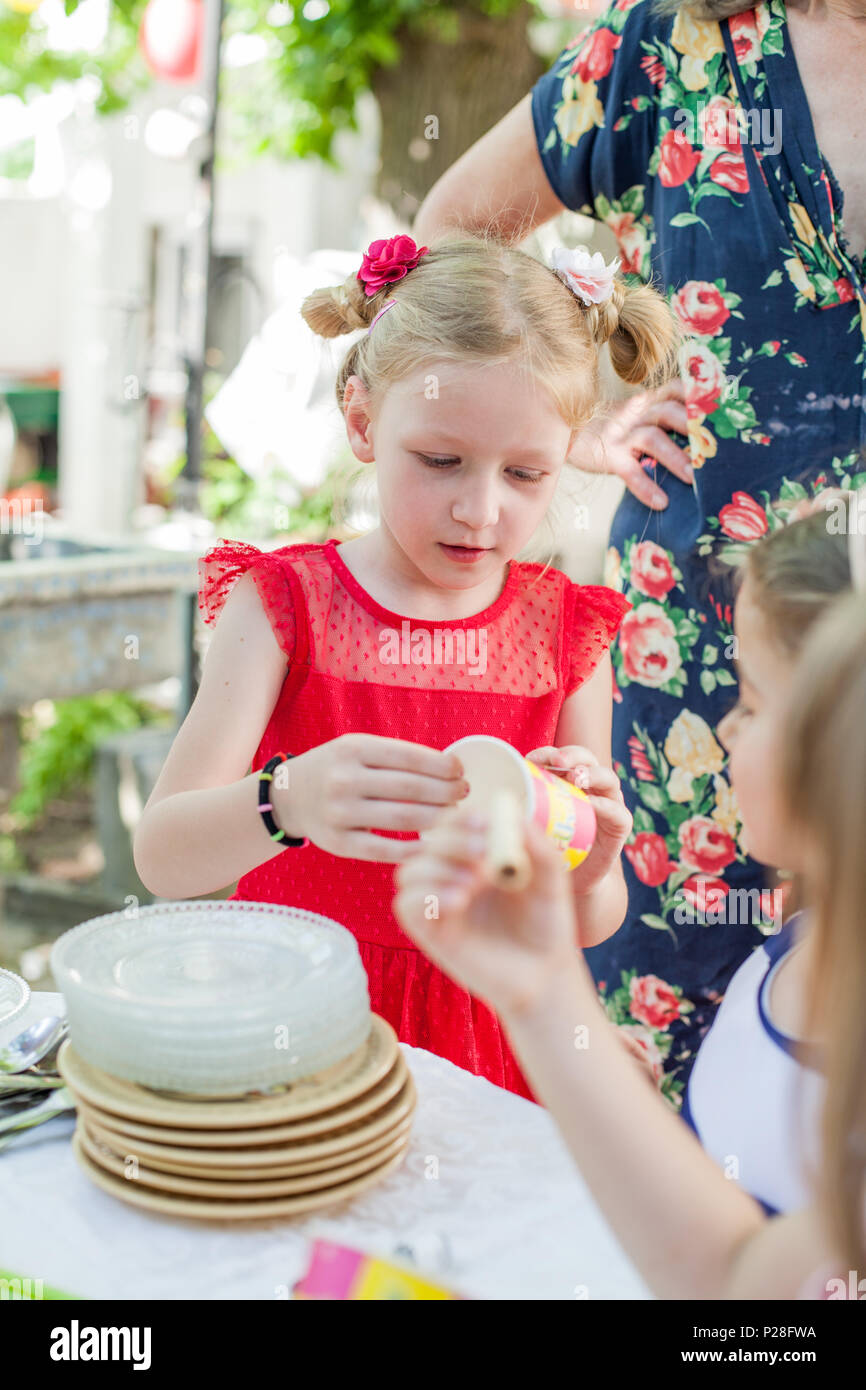 Birthday happy portrait of little girl outdoor Stock Photo - Alamy