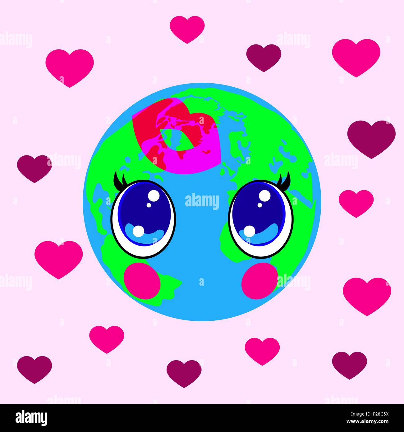 World Kiss Day 6 July Kawai Style Eyes And Lips Planet Earth
