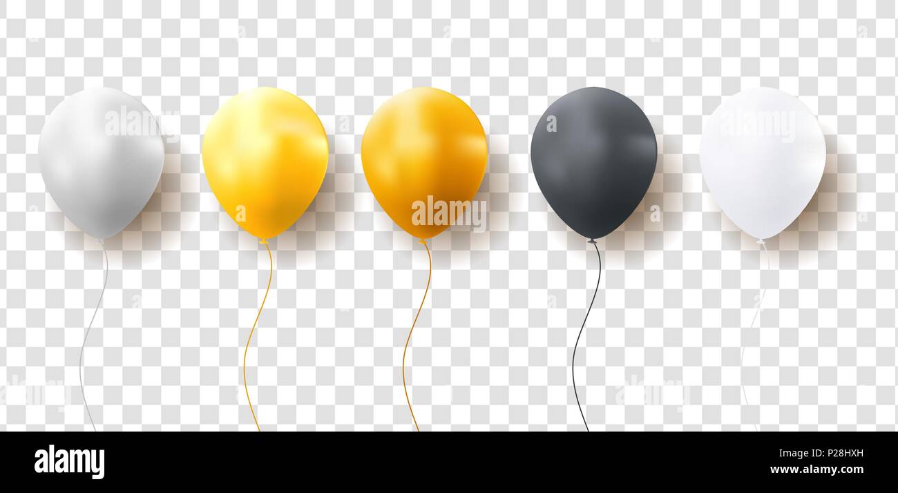 Glossy Balloons on Transparent Background Vector Illustration Stock ...