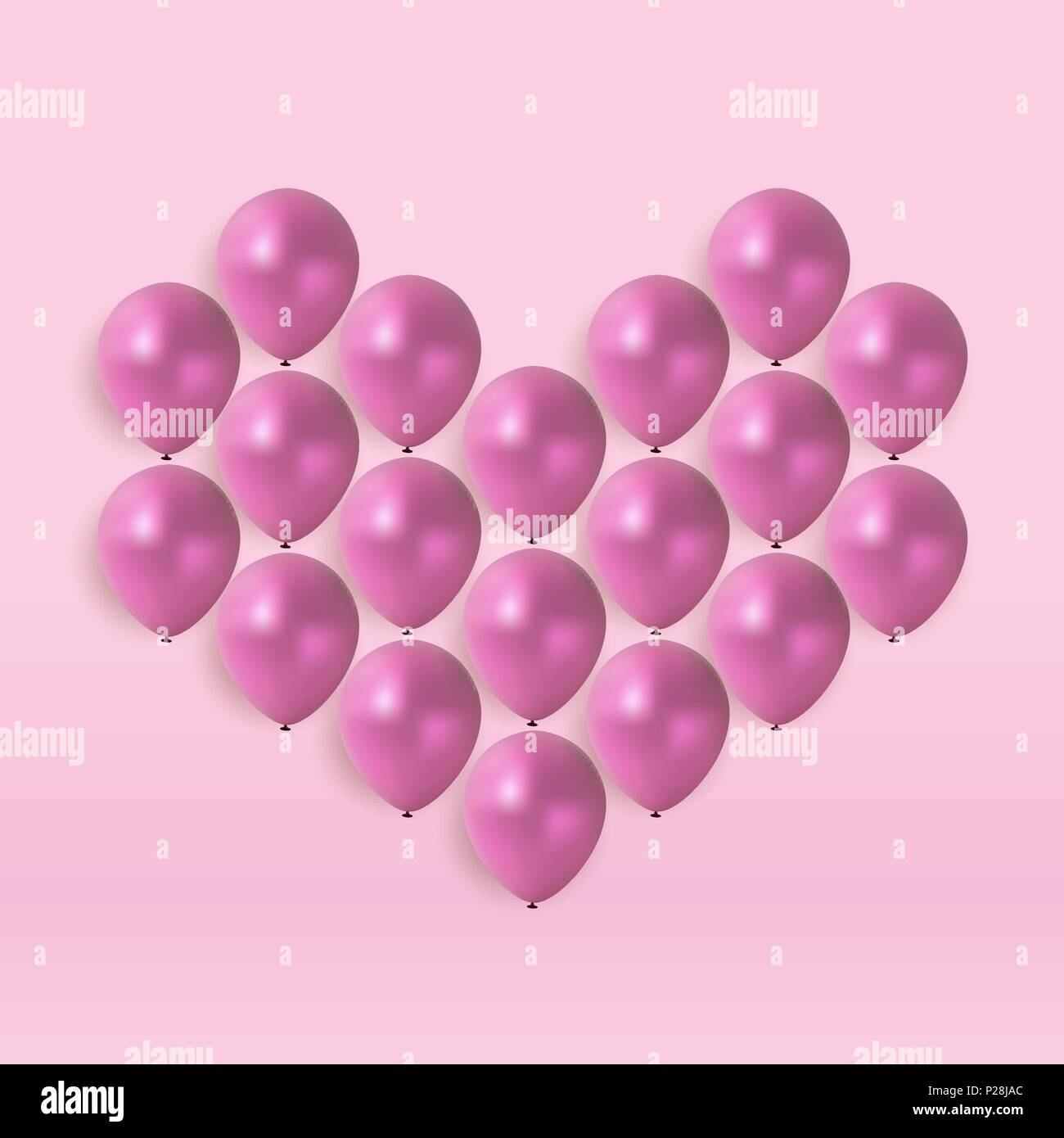 Glossy Heart Balloons Background Vector Illustration Stock Vector Image ...