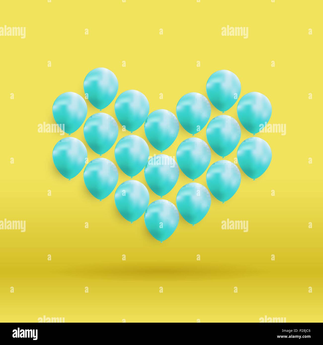 Glossy Heart Balloons Background Vector Illustration Stock Vector Image ...