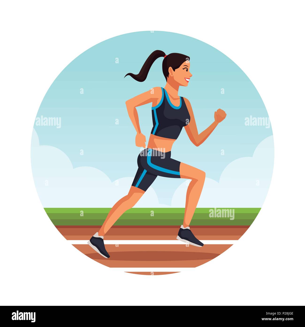 Fitness woman running Stock Vector Image & Art - Alamy