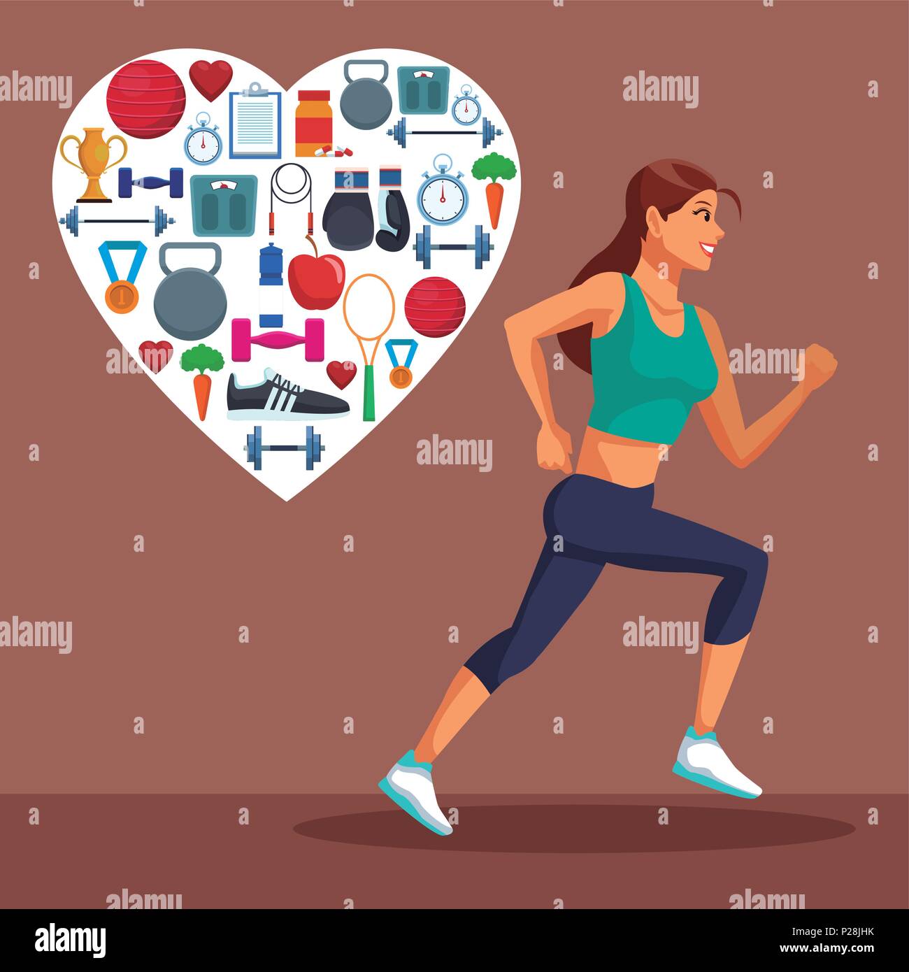 Fitness woman running Stock Vector Image & Art - Alamy