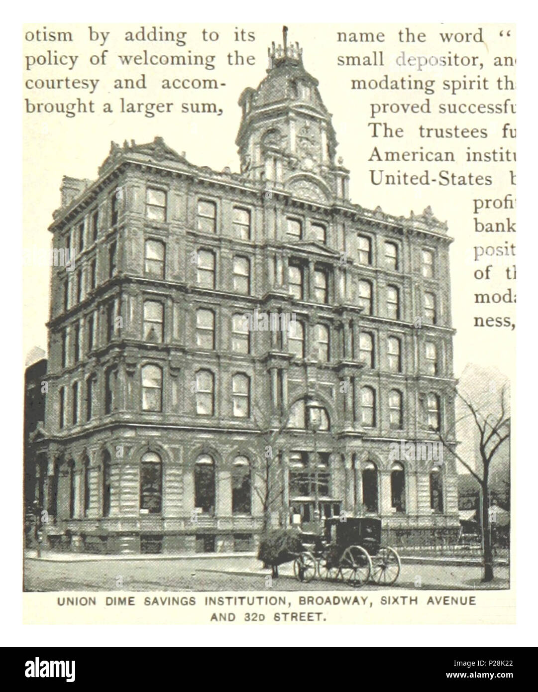 (King1893NYC) pg787 UNION DIME SAVINGS INSTITUTION,BROADWAY, SIXTH AVENUE AND 320 STREET. Stock Photo