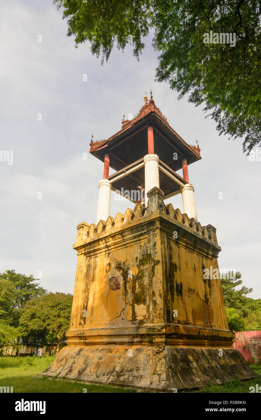 Mandalay, Mandalay Palace, clock tower, Mandalay Region, Myanmar (Burma) Stock Photo