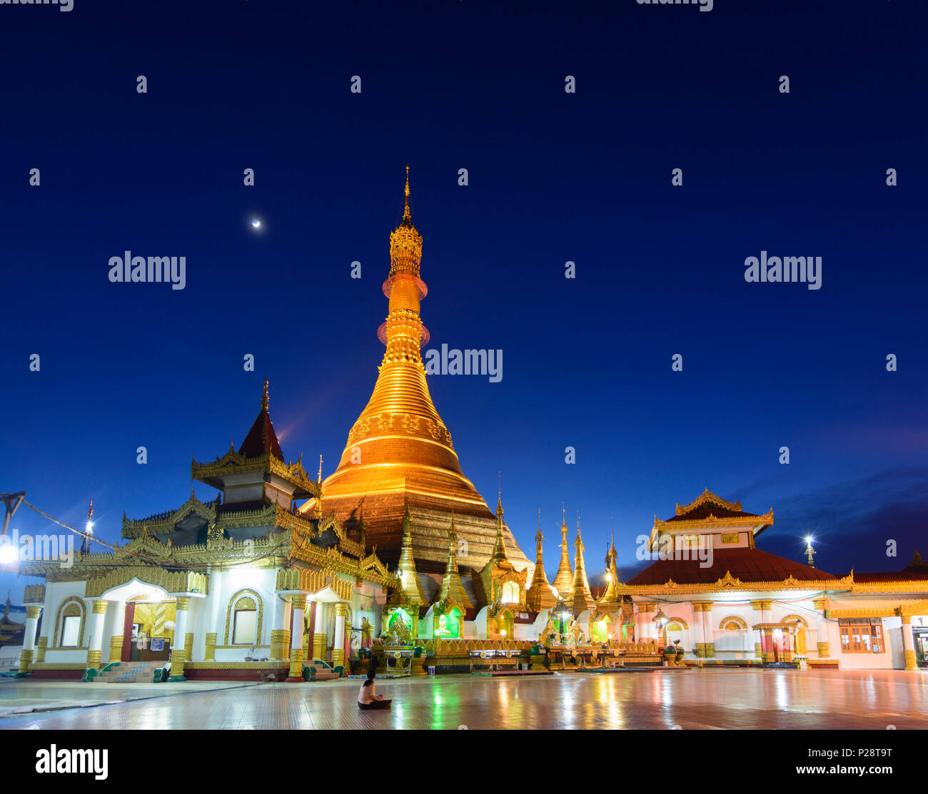 Mawlamyine (Mawlamyaing, Moulmein), Kyaik Than Lan (Kyaikthanlan) Paya  pagoda, (from Rudyard Kipling poem), Mon State, Myanmar (Burma Stock Photo  - Alamy