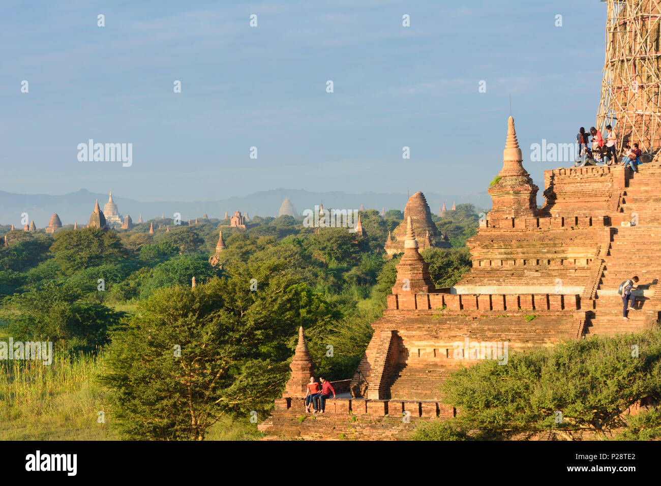 Bagan, temples, stupas, Buledi Temple (right), Mandalay Region, Myanmar (Burma) Stock Photo