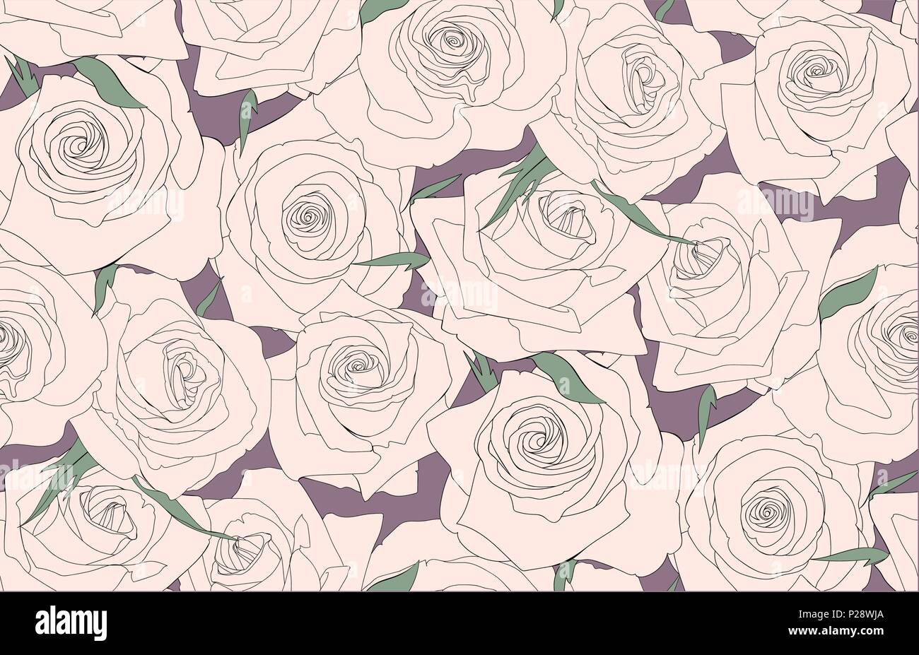 Seamless pattern of roses. Buds of roses. vector illustration Stock ...