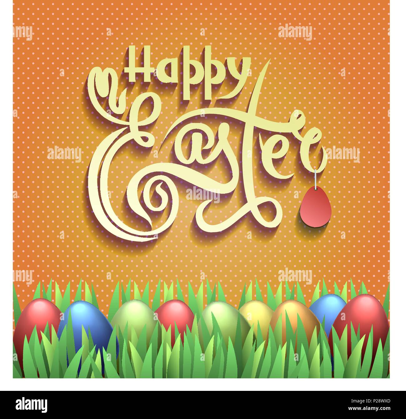 Easter card. Holiday lettering Stock Vector