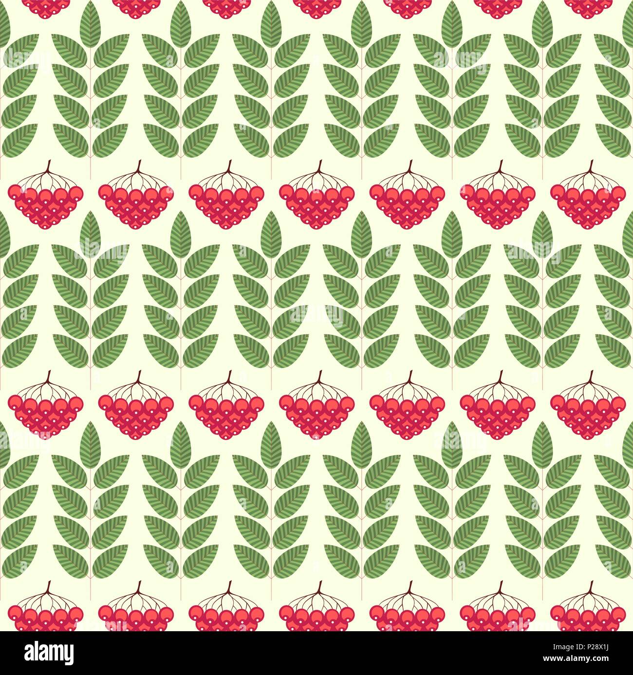 Seamless pattern with ashberry. vector illustration Stock Vector