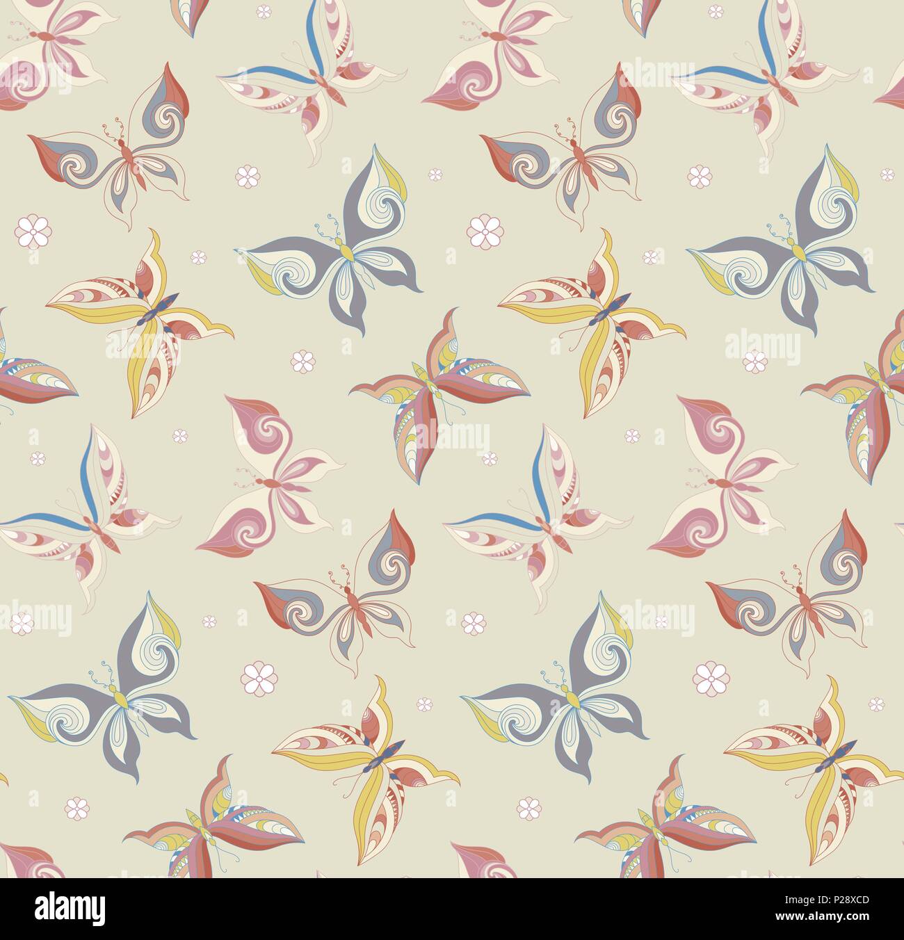 Seamless watercolor texture butterflies Stock Vector Images - Alamy