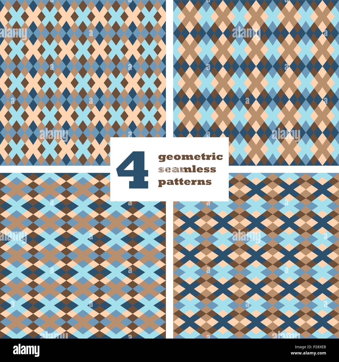 Set of geometric seamless pattern. Abstract background. Vector ...