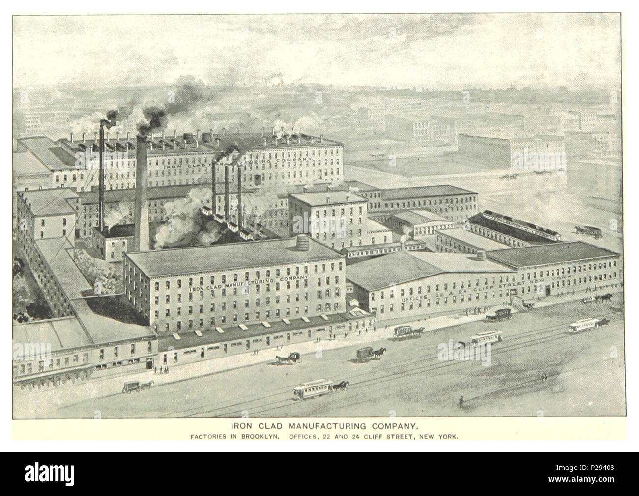 (King1893NYC) pg941 IRON CLAD MANUFACTORING COMPANY, FACTORIES IN BROOKLYN. Stock Photo