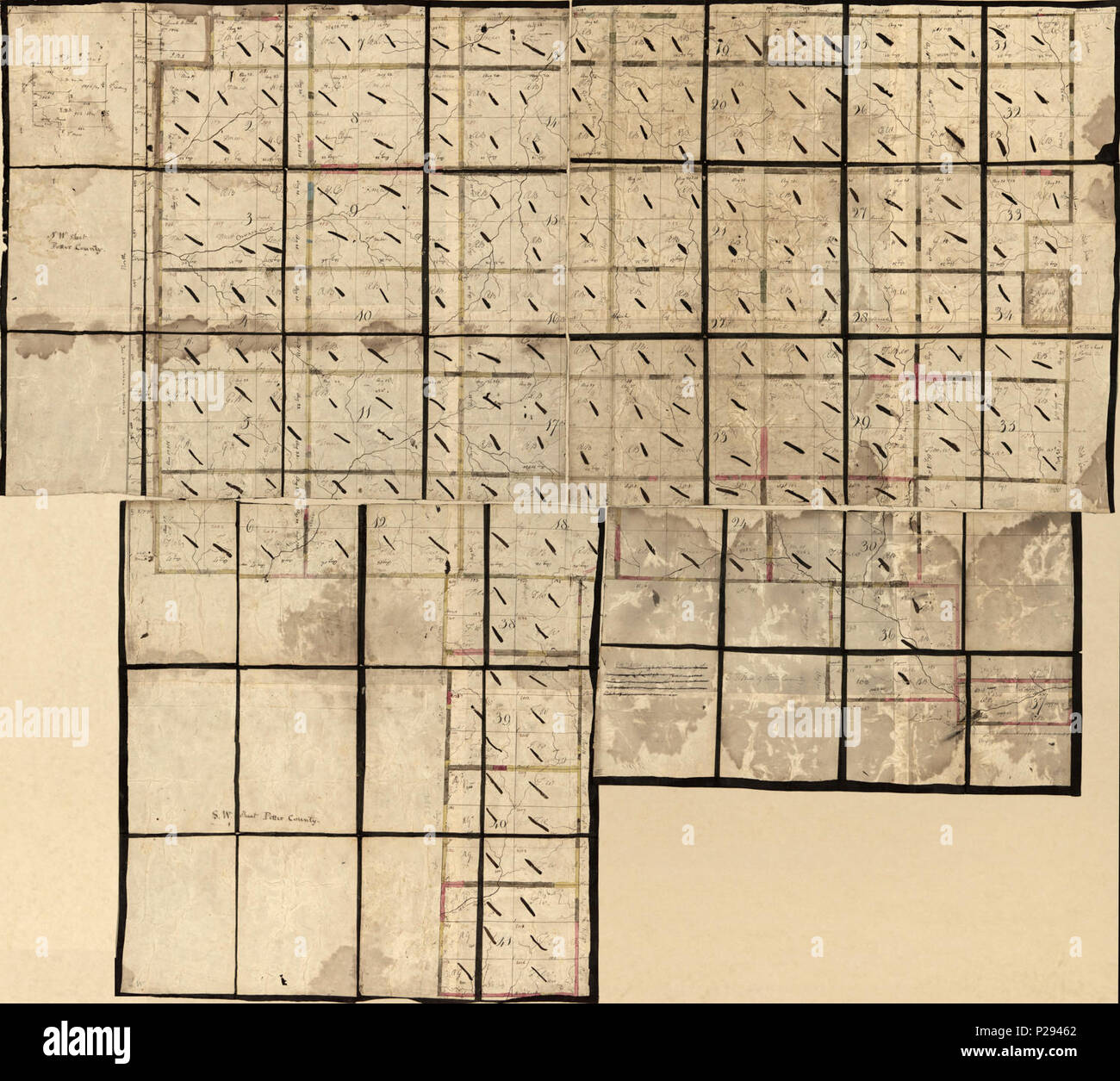 (Land ownership map of the William Bingham estate in Potter County
