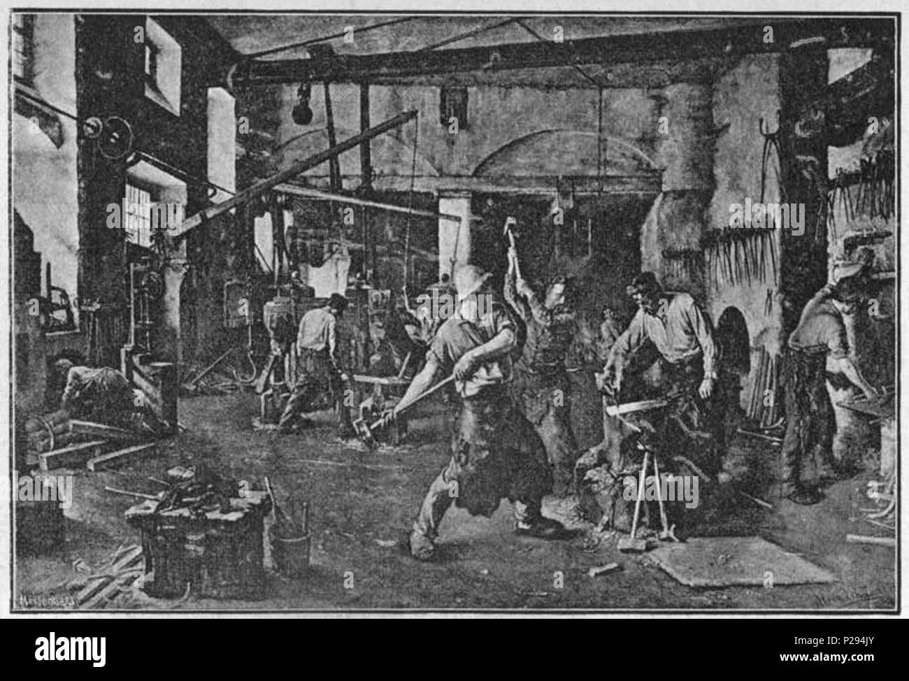 . Hammerschmiede . by 1888. Alois Eckardt 134 Glaspalast 1888 031 Stock Photo
