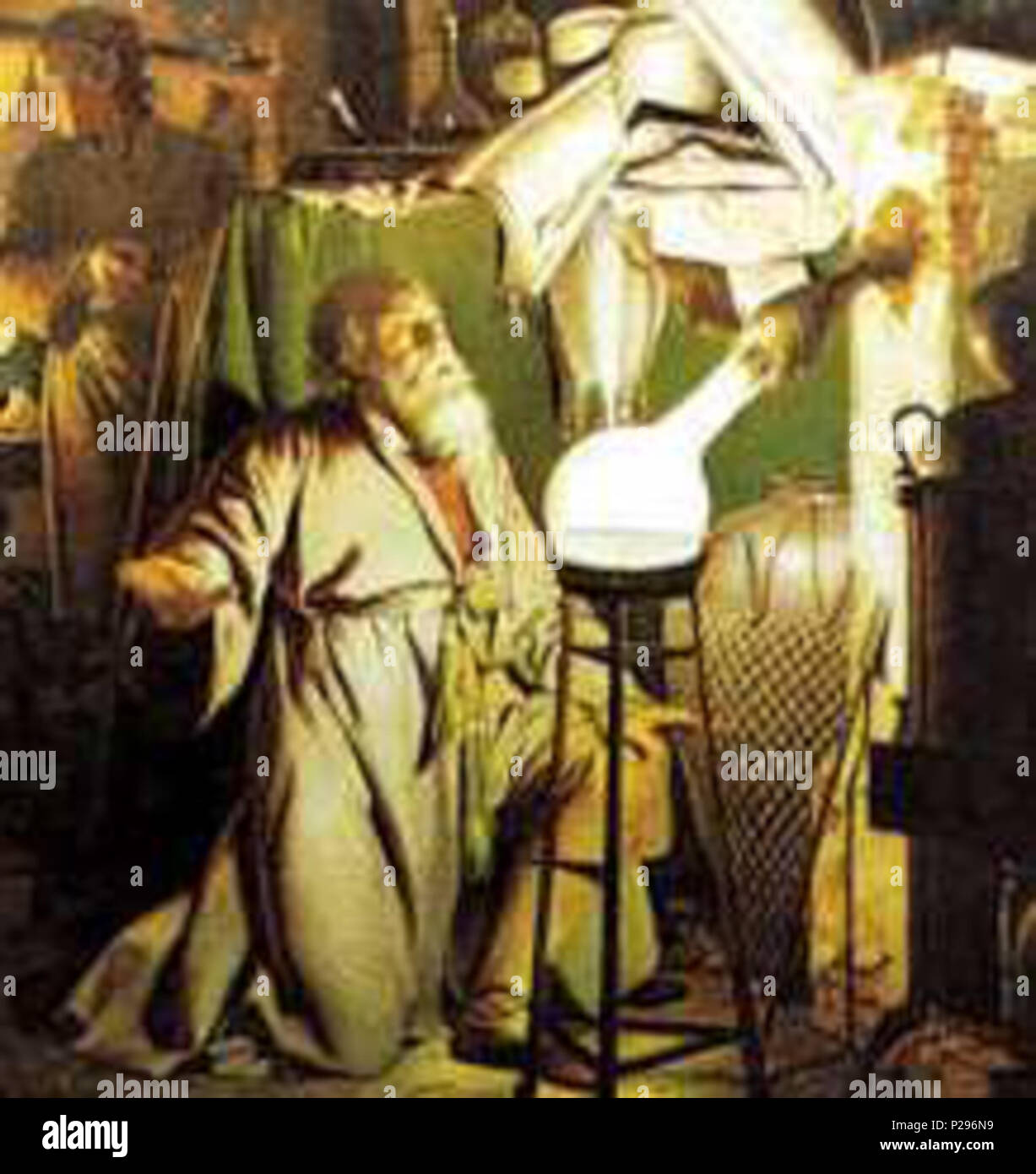 The alchemist discovering phosphorus hires stock photography and