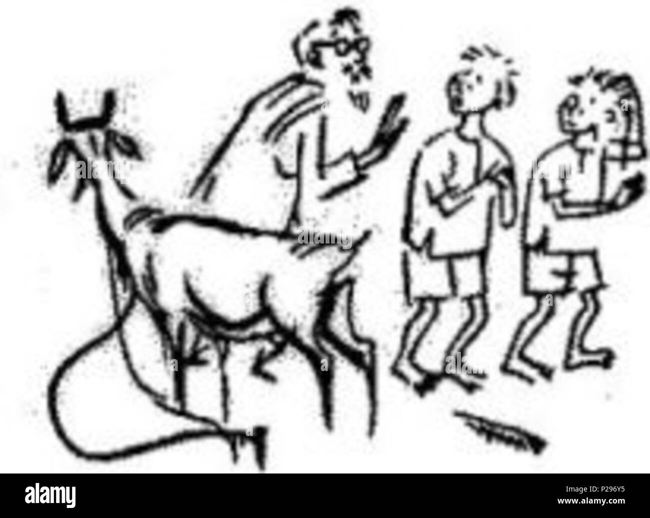. Cartoon by Sukumar Ray. . Sukumar Ray / সুকুমার রায় 149 Hitebiparit2 Stock Photo