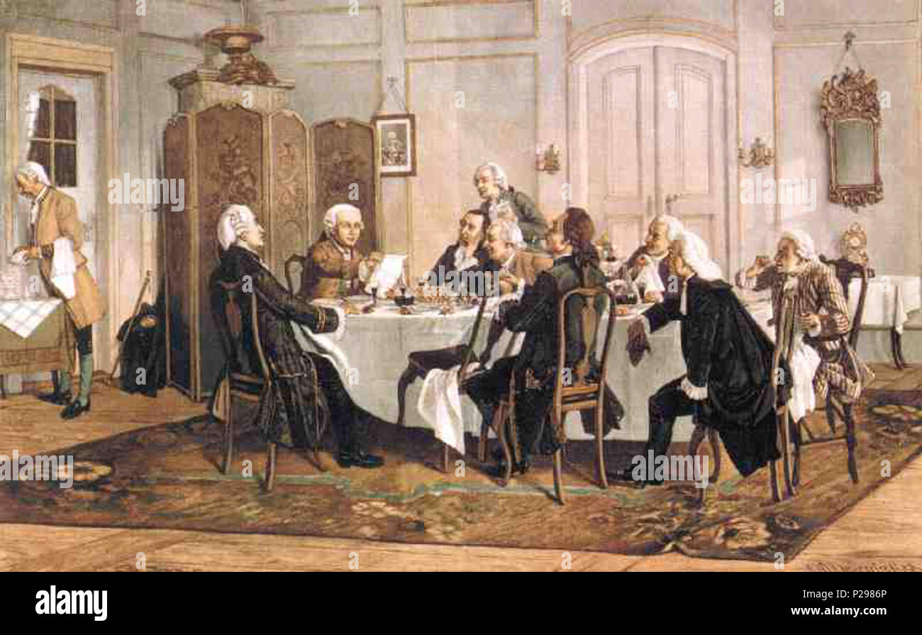 Kant Bei Seinem Mittagsmahl Gemalde Von 1892 1893 1892 1893 Emil Dorstling 1859 1940 160 Kant Und Seine Tischgenossen Kolorierter Holzstich Von Klose Wollmerstaedt Stock Photo Alamy
