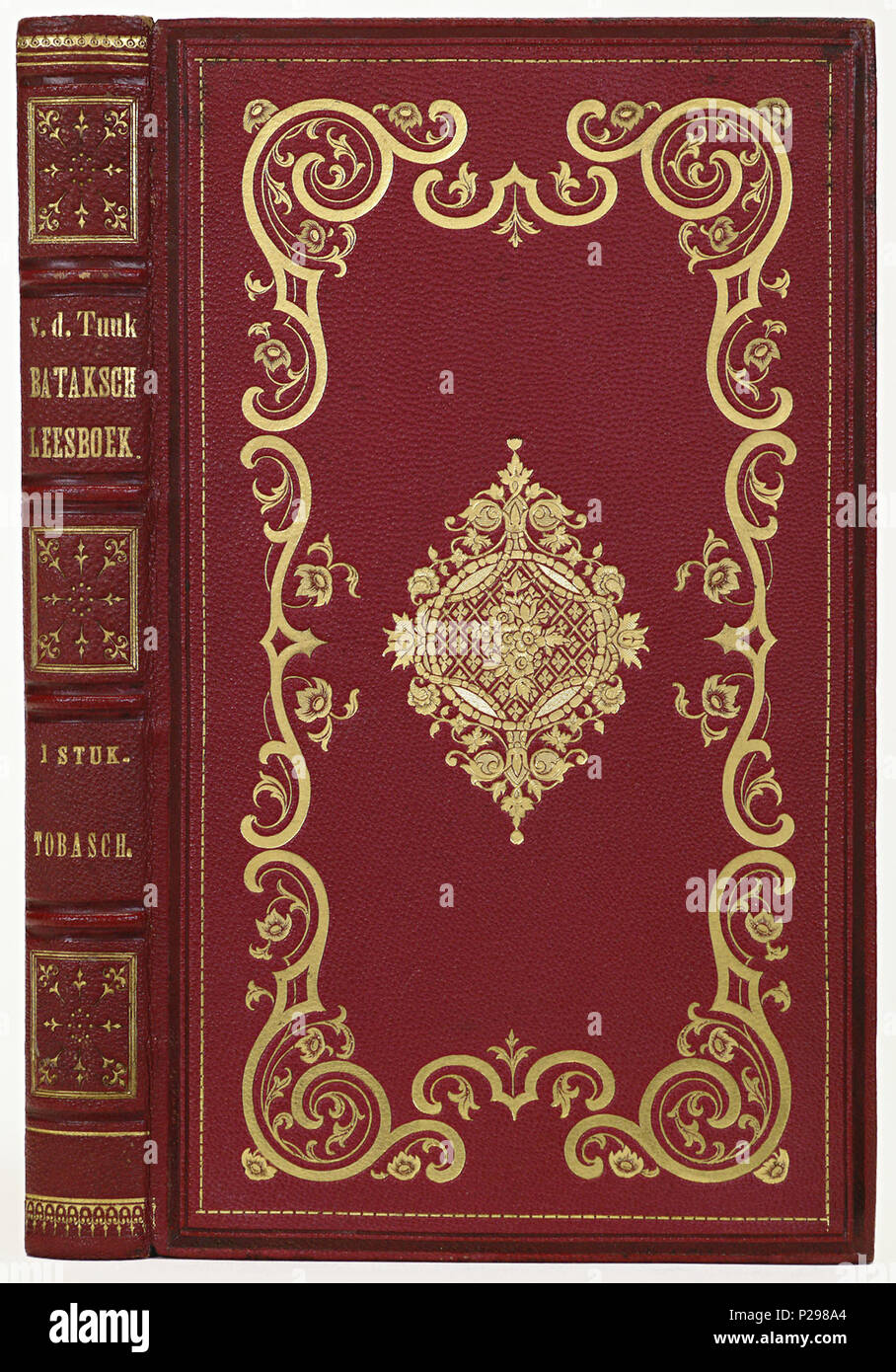 . Band van rood segrijn .  Nederlands: Inhoud: H.N. van der Tuuk. Bataksch leesboek ... Amsterdam, 1860. . 1863; 29 Band van rood segrijn-KONB12-651H9 Stock Photo