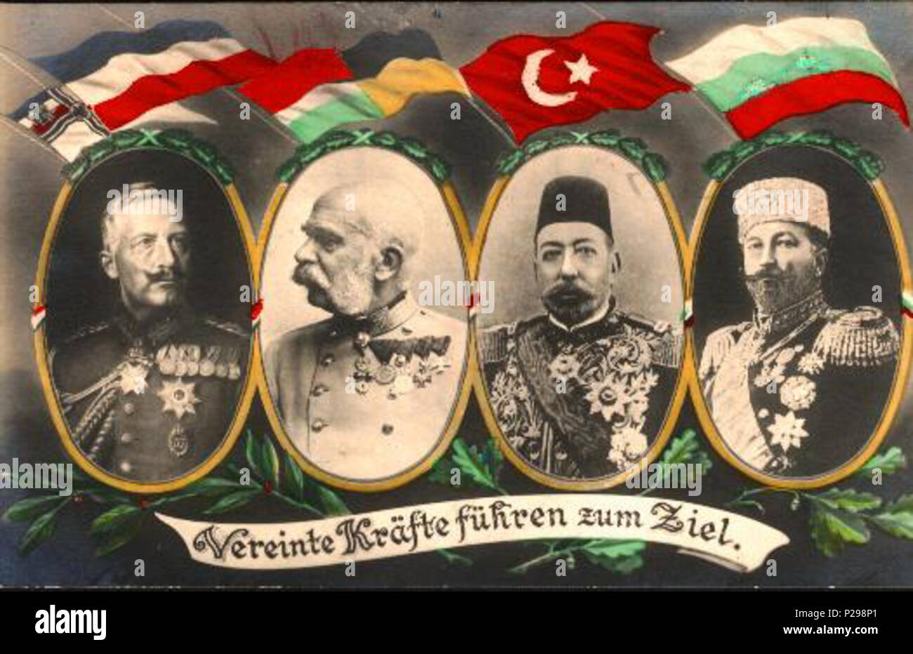 WW1 Postcard Showing Central Powers Monarchs Germany Prussia WW1 Postcard Showing Central Powers Monarchs Germany Prussia
