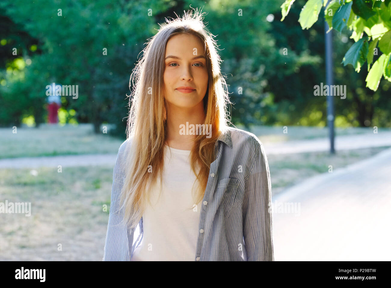 portrait of beautiful girl with long hair Stock Photo - Alamy