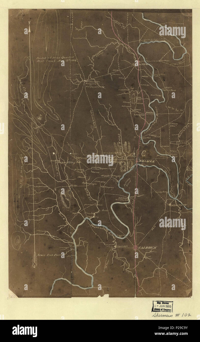 (Map of the environs of Resaca, LOC 2007626730 Stock Photo