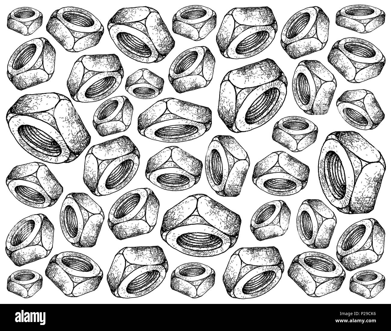 Manufacturing and Industry, Illustration Hand Drawn Sketch Wallpaper