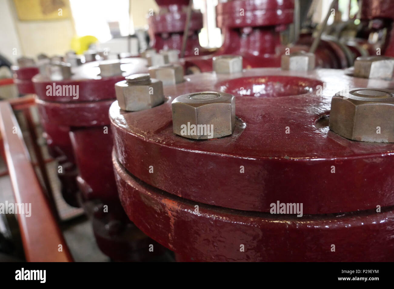 Nuts and Studs holding together a McLaren Diesel Engine 1952 Stock Photo Alamy