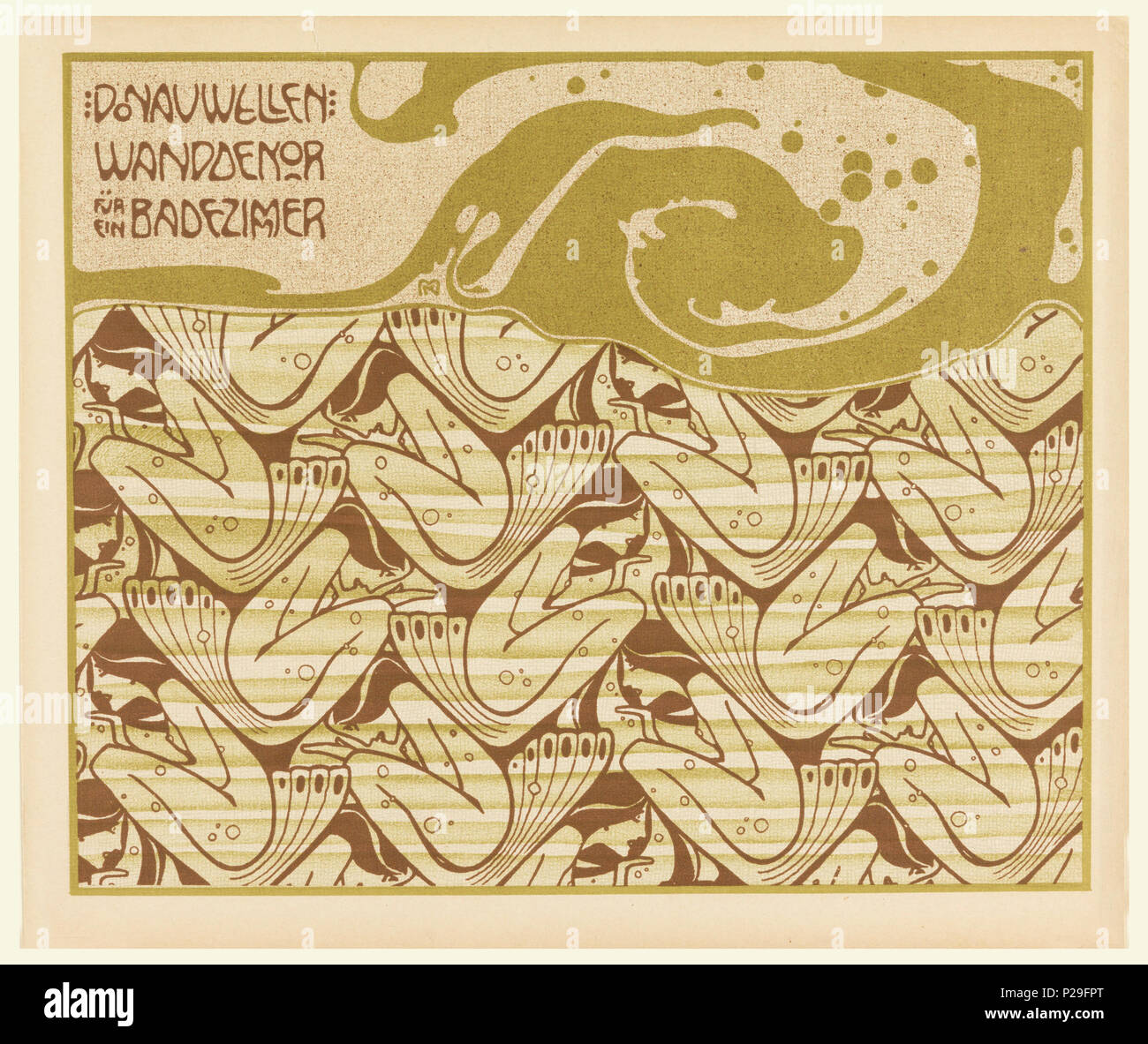 267 Print, Donauwellen Wanddekor fur ein Badezimmer (Danube Wave Wall Decoration for a Bathroom), plate 4, in Die Quelle- Flächen Schmuck (The Source- Ornament for Flat Surfaces), 1901 (CH 18670529) Stock Photo