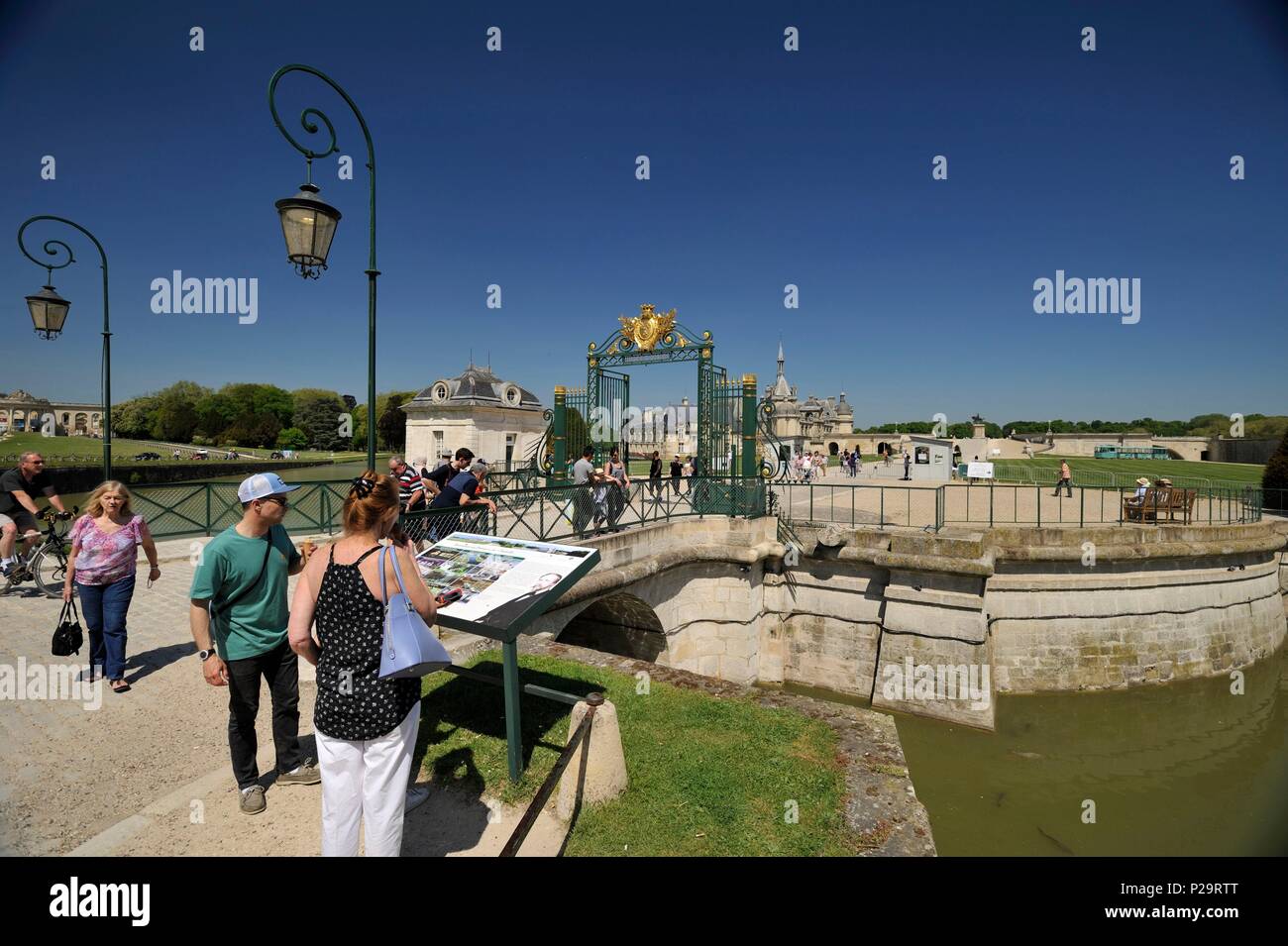 France, Oise, Chantilly, Chantilly estate, entrance of the castle and