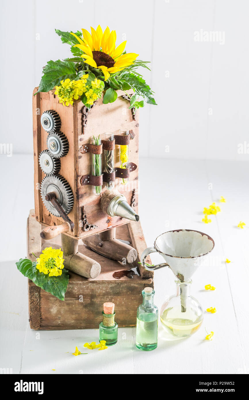 Unique machine to make oil from seeds Stock Photo - Alamy